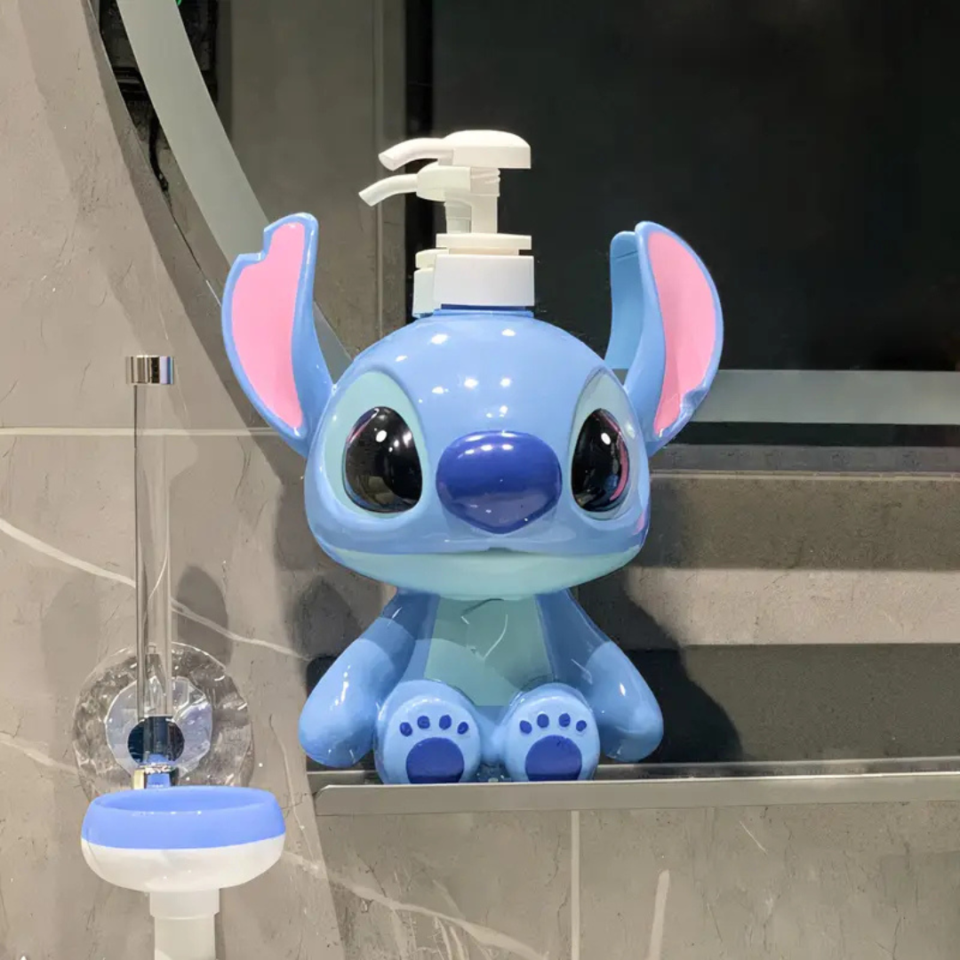 Dispensador de jabón o loción con temática de Stitch